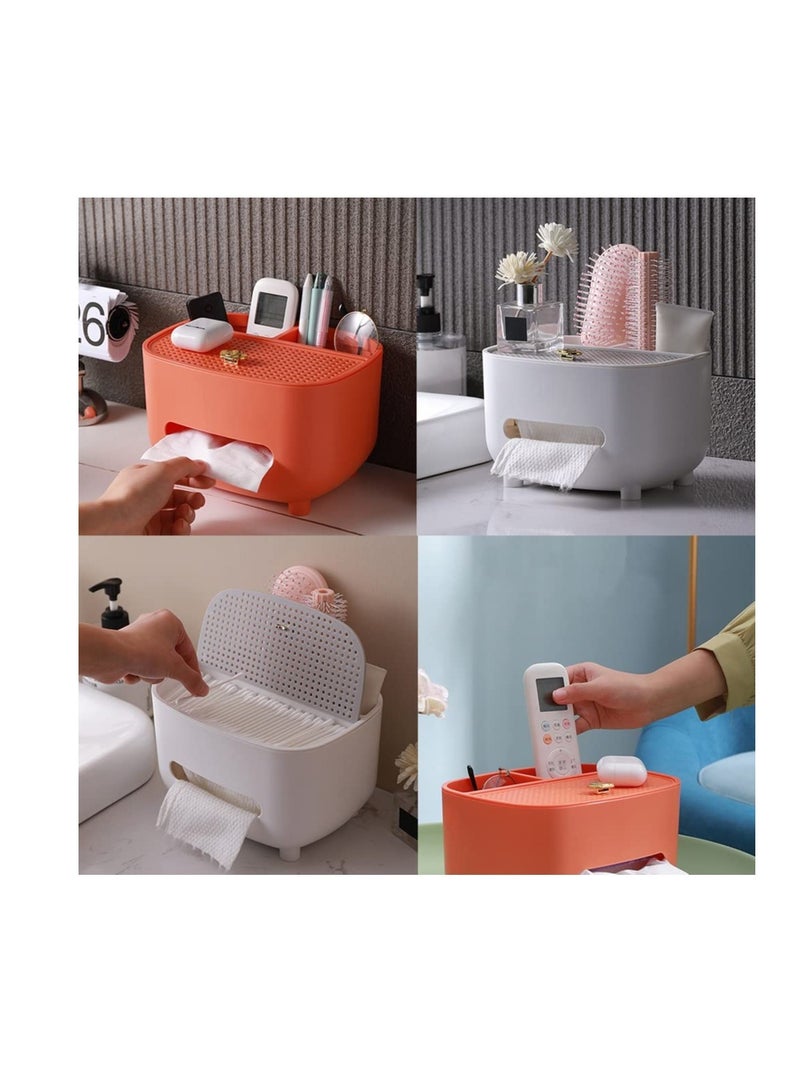 SYOSI Tissue Box Holder, Napkin Tissue Box Cover, Accessories for Bathroom Vanity Countertop, Modern Facial Paper Holder, Storage Organizer Caddy for Home, Desks, Bathroom - Image 5