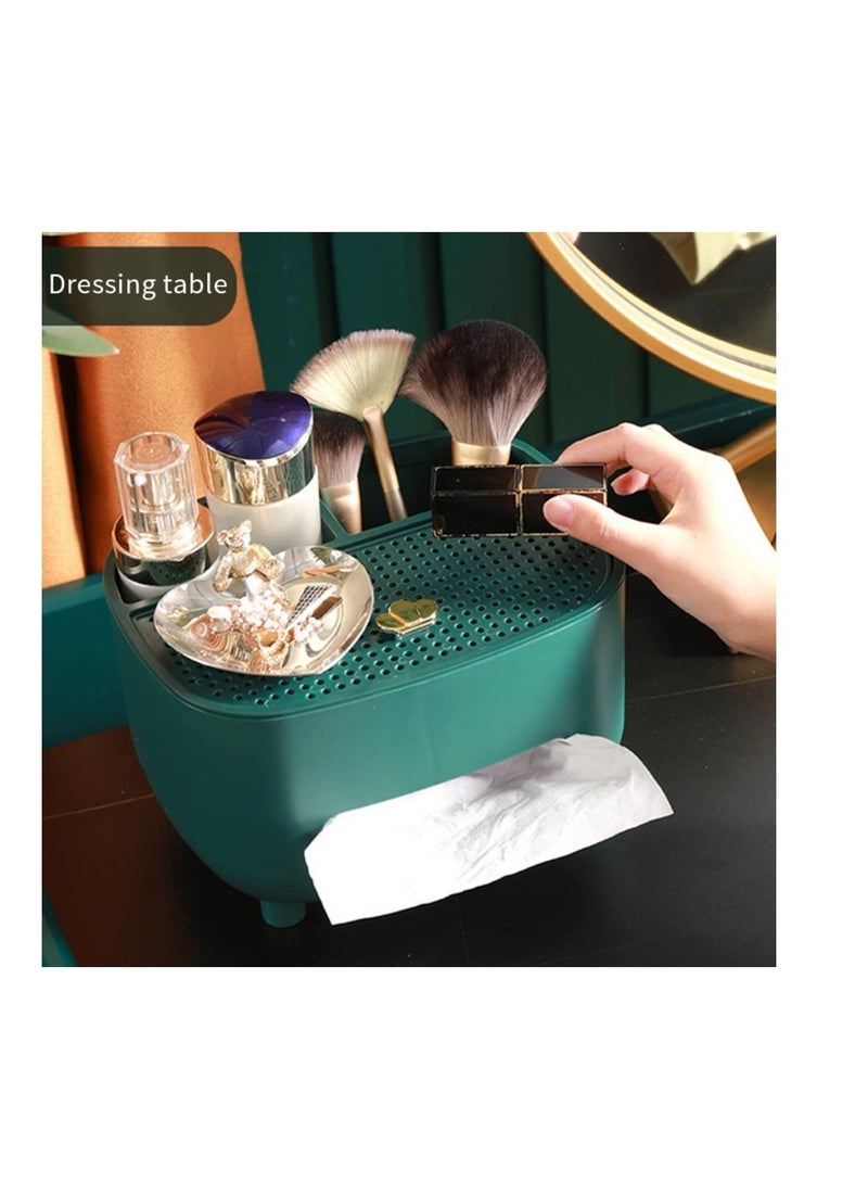 SYOSI Tissue Box Holder, Napkin Tissue Box Cover, Accessories for Bathroom Vanity Countertop, Modern Facial Paper Holder, Storage Organizer Caddy for Home, Desks, Bathroom - Image 4