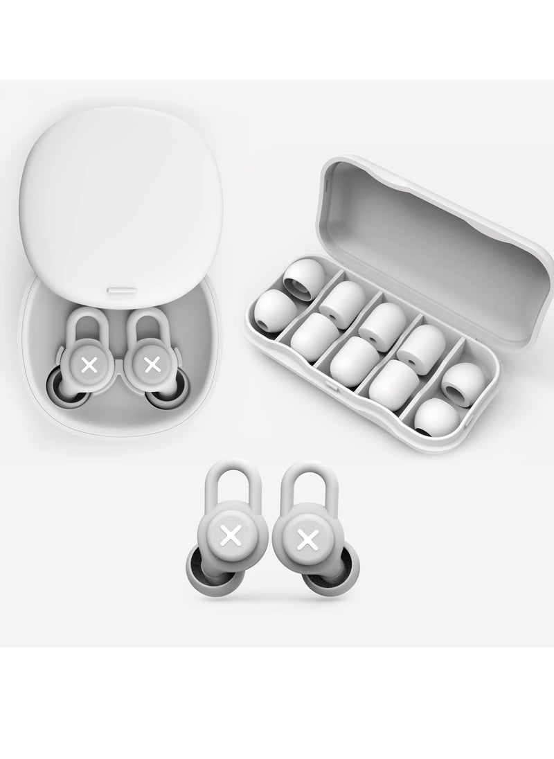 KASTWAVE - Sleep Noise-Cancelling Earplug Set, Reusable Anti-noise Sleep Silicone Earplugs to Learn Quiet and Noise-proof Hearing Protection for Concerts, Motorcycles, Work, and Noise Sensitivity (Gray) - Image 1