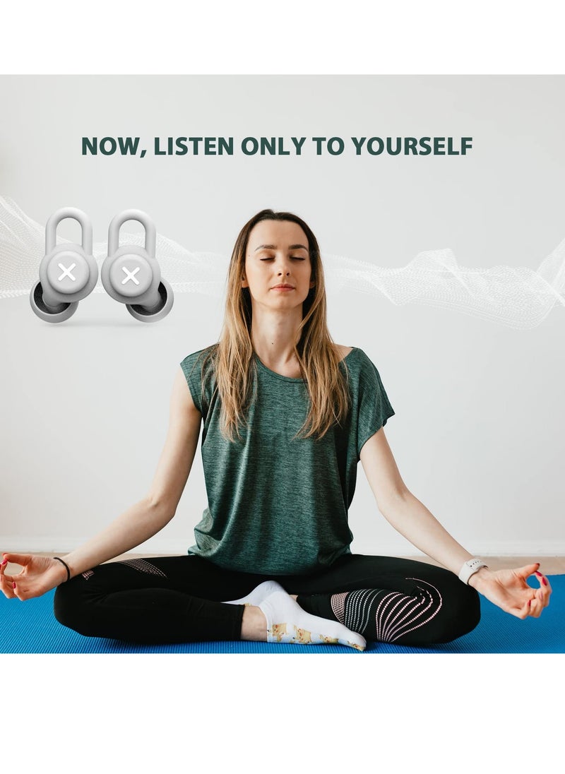 KASTWAVE - Sleep Noise-Cancelling Earplug Set, Reusable Anti-noise Sleep Silicone Earplugs to Learn Quiet and Noise-proof Hearing Protection for Concerts, Motorcycles, Work, and Noise Sensitivity (Gray) - Image 1