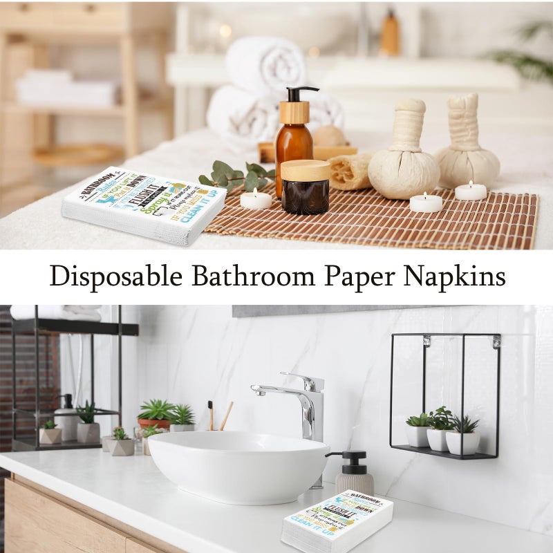 Seajan 200 Packs Bathroom Paper Napkins Disposable Bathroom Paper Guest Hand Towels Decorative Paper Napkins for Hostess Gifts Shower Spa Wedding Birthday Party Supply (Rules) - Image 5