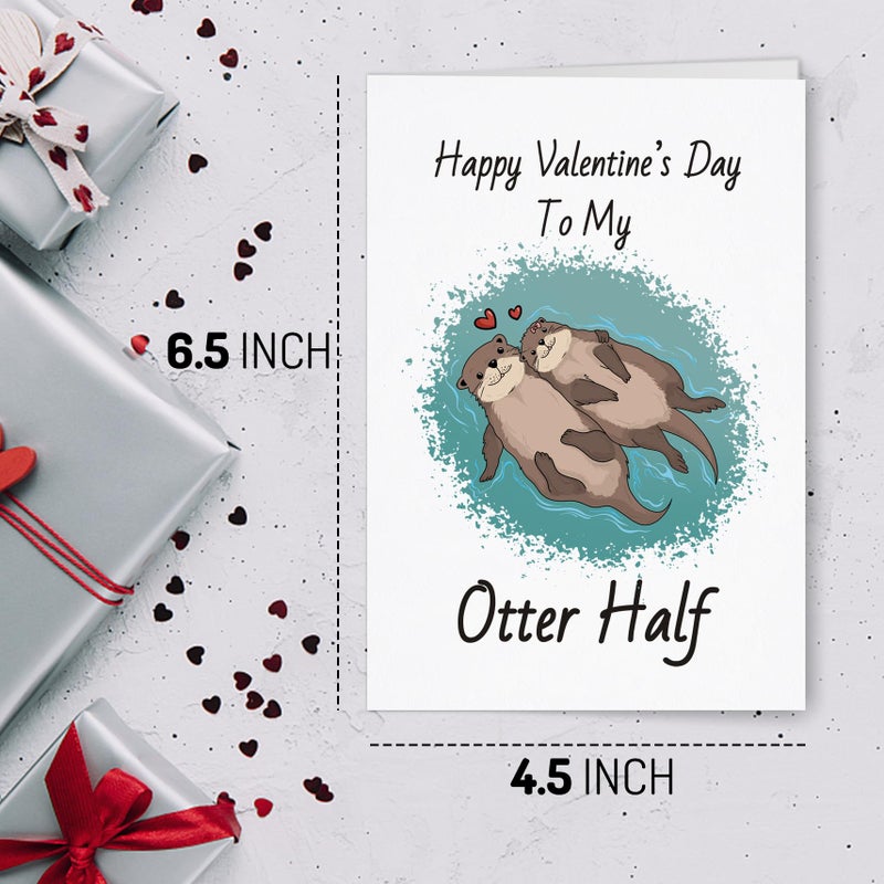 WILLUCK Valentines Day Card Gifts for Him Men - Mens Valentines Gifts, Funny Valentine's Day Cards - Anniversary Love Gift for Him Her, Cute Otter Card - Valentine's Cards Gift for Husband, Wife, Boyfriend - Image 2