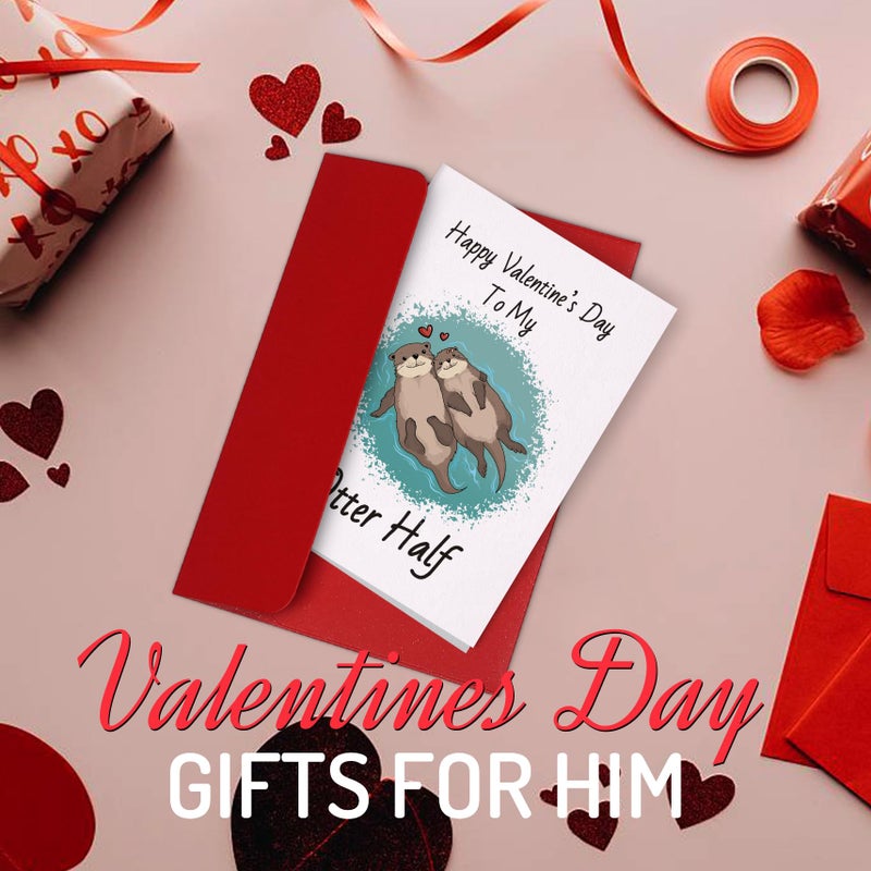 WILLUCK Valentines Day Card Gifts for Him Men - Mens Valentines Gifts, Funny Valentine's Day Cards - Anniversary Love Gift for Him Her, Cute Otter Card - Valentine's Cards Gift for Husband, Wife, Boyfriend - Image 5