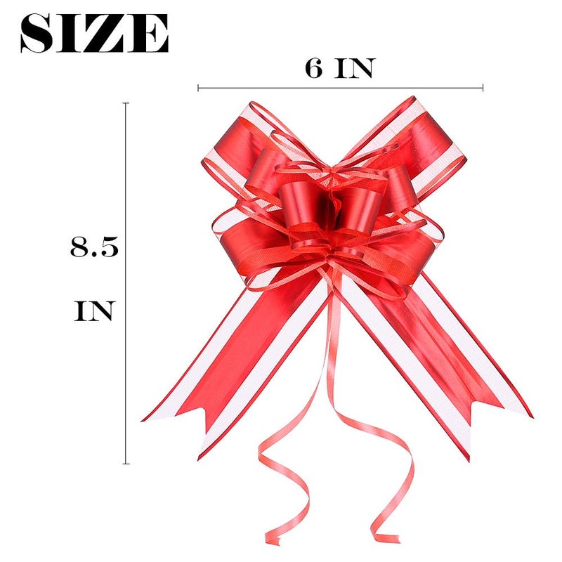 WEWILUCK Gift Bows for Presents, 15PCS Red Bows for Gift Wrapping, 6 Inch Gift Bows with Ribbon for Christmas, Hanukkah, Birthday, Any Occasion - Image 4