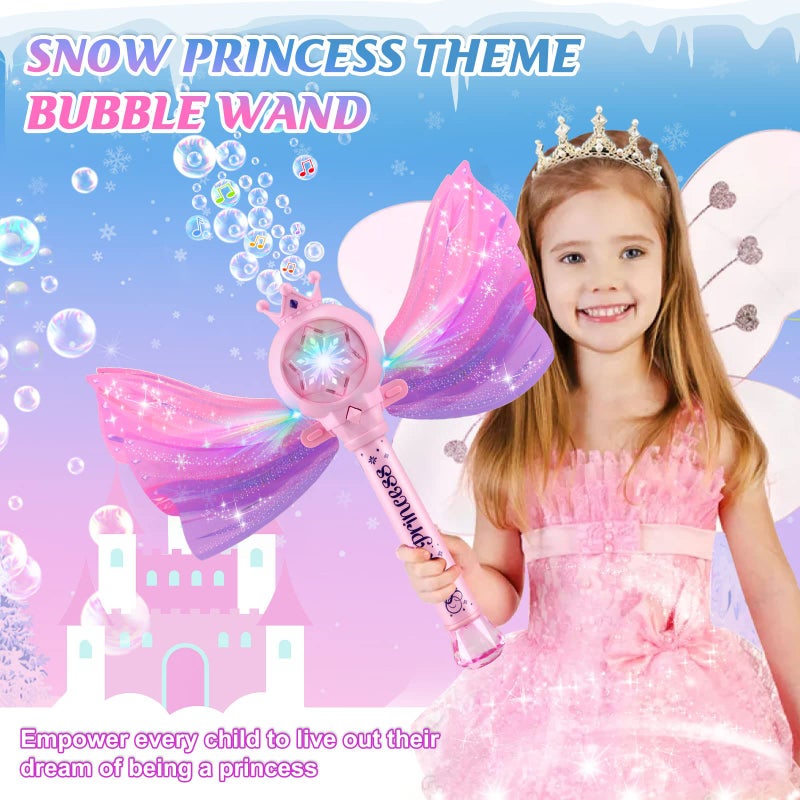 Britik Bubble Wands for Kids Girls  LED Light  Music Bubble Machine 3 AA Batteries  2 Bubble Solutions Outdoor Party Birthday Toys for Toddlers Gift for 3 4 5 6 7 8 Year Old Girls - Image 3