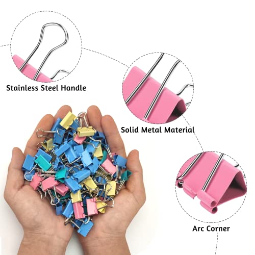 OWLKELA 120 Pack Binder Clips 0.75 Inch, Small Paper Clamps, Assorted Color Mini Clips for Office Supplies, Home, School and Business - Image 4