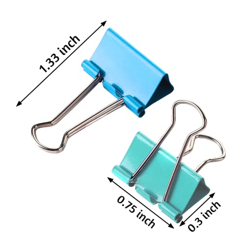 OWLKELA 120 Pack Binder Clips 0.75 Inch, Small Paper Clamps, Assorted Color Mini Clips for Office Supplies, Home, School and Business - Image 2