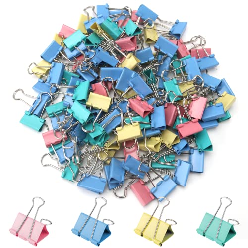 OWLKELA 120 Pack Binder Clips 0.75 Inch, Small Paper Clamps, Assorted Color Mini Clips for Office Supplies, Home, School and Business - Image 1