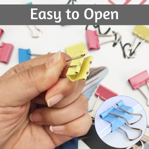 OWLKELA 120 Pack Binder Clips 0.75 Inch, Small Paper Clamps, Assorted Color Mini Clips for Office Supplies, Home, School and Business - Image 5