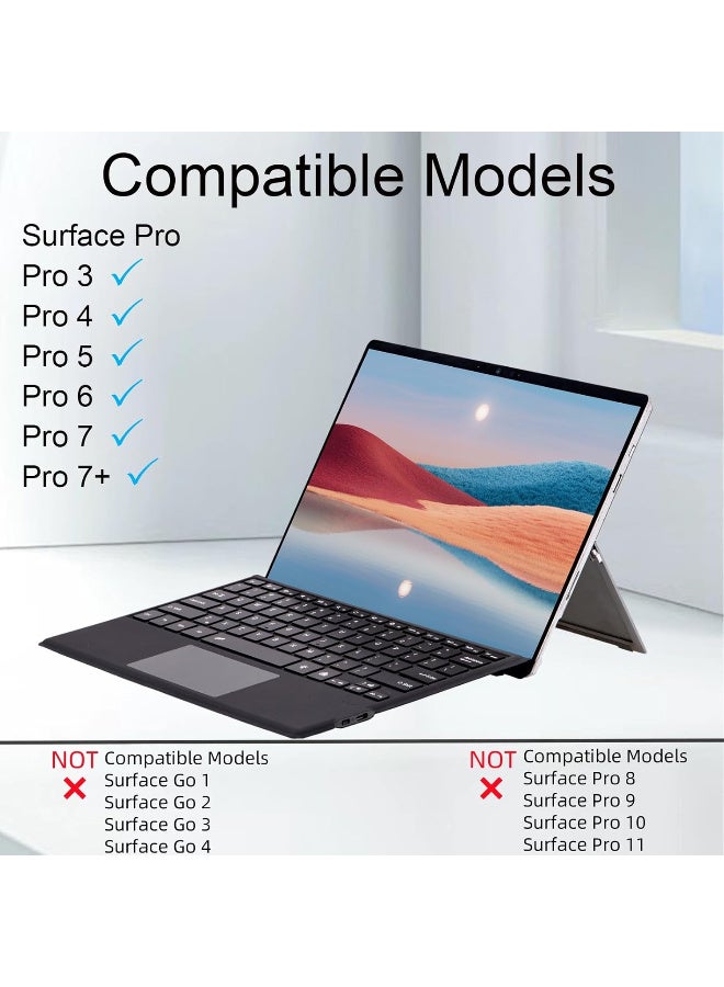 ype Cover for Microsoft Surface Pro 7+ / Pro 7/6 / 5/4 / 3, 12.3 inch, Ultra-Slim Tablet Keyboard with Multi Touchpad (Black) - Image 2