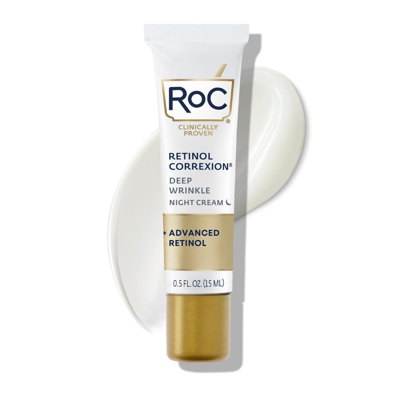 RoC Retinol Correxion Deep Wrinkle Anti-Aging Night Cream, Daily Face Moisturizer with Shea Butter, Glycolic Acid and Squalane, Skin Care Treatment, Mini 0.5 Ounces (Packaging May Vary) - Image 1
