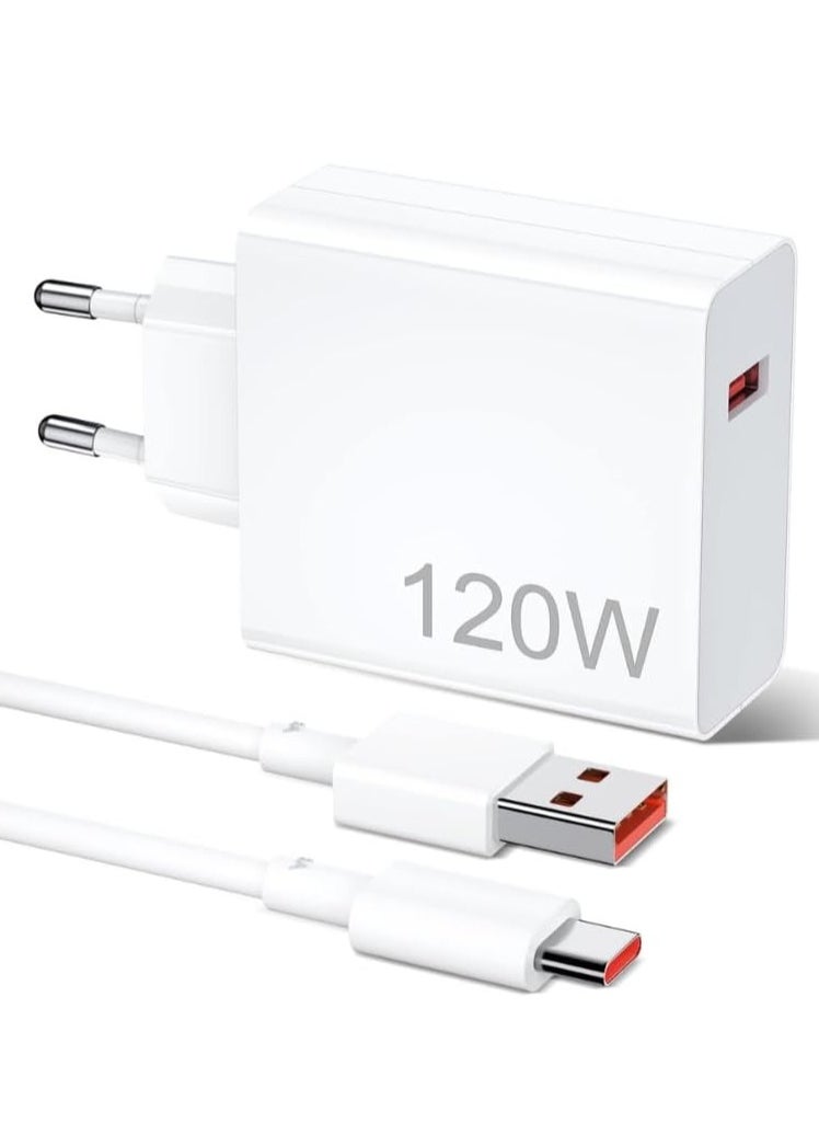 Gravity 120W Max Fast Charger with 6A Type-C Cable | Compatible with Mi Pad 5, 12 Pro, 12X, 11T Pro, Redmi 10, Note 11 Pro 5G - Image 1