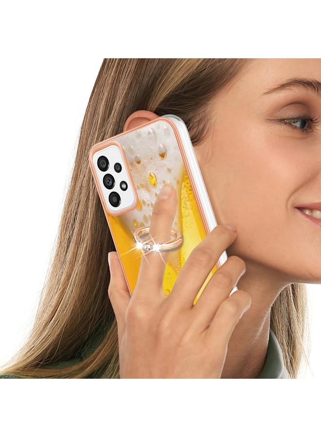 اس-توب جراب لهاتف Samsung Galaxy A73 5G مطلي بالكهرباء من الجانبين مع حامل حلقي - Image 5