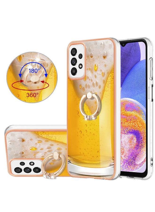 اس-توب جراب لهاتف Samsung Galaxy A73 5G مطلي بالكهرباء من الجانبين مع حامل حلقي - Image 1