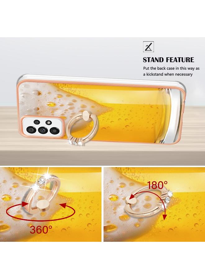 اس-توب جراب لهاتف Samsung Galaxy A73 5G مطلي بالكهرباء من الجانبين مع حامل حلقي - Image 3