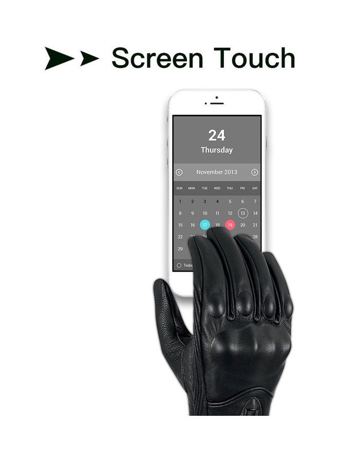 NIBEMINENT 1-Pair Protective Leather Full Finger Gloves  - Image 4