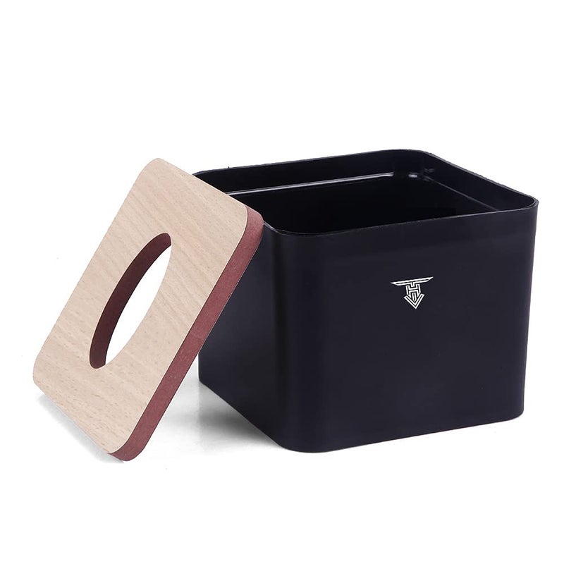 TARGET HYGIENE Table Top Tissue Box Table Top Removable Bamboo Wooden Cover Tissue Box Dispenser Pop Up Tissue Dispenser Pop Up Tissue Holder | Free 3 Packet Pop Up Tissue Refill 2 Ply | Tissue Size : 4 X 8 CM (372 Pcs) -Black - Image 5