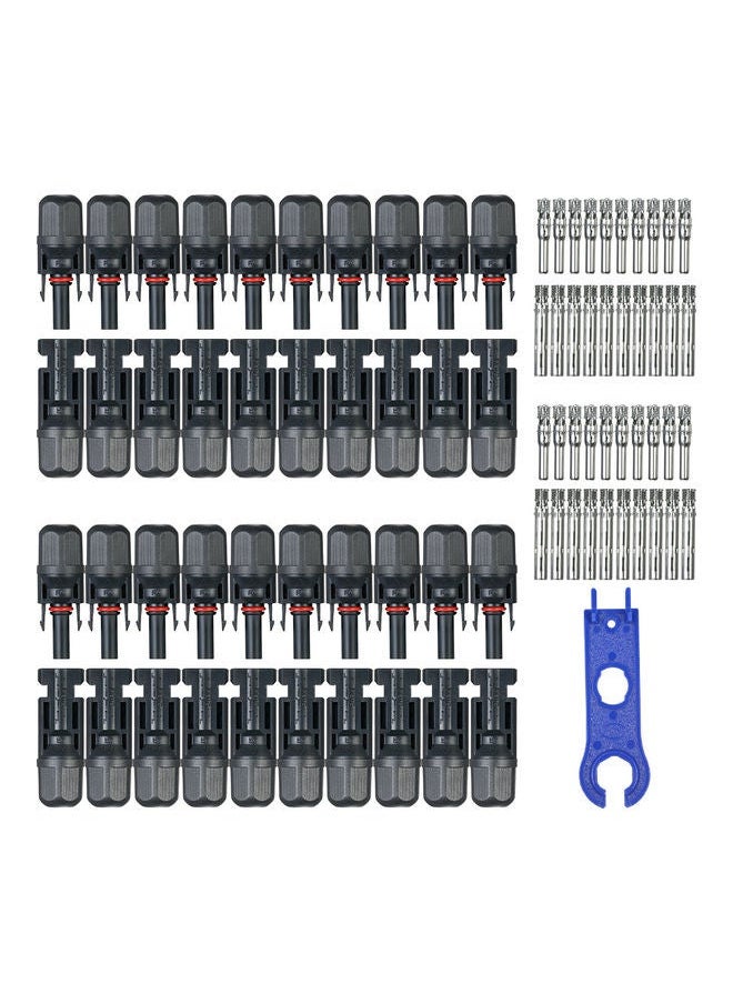 NIBEMINENT - 20-Pair Male/Female Solar Panel Cable Connector For PV System Black - Image 1