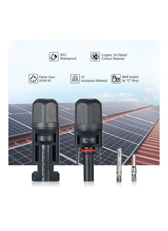 NIBEMINENT - 20-Pair Male/Female Solar Panel Cable Connector For PV System Black - Image 1