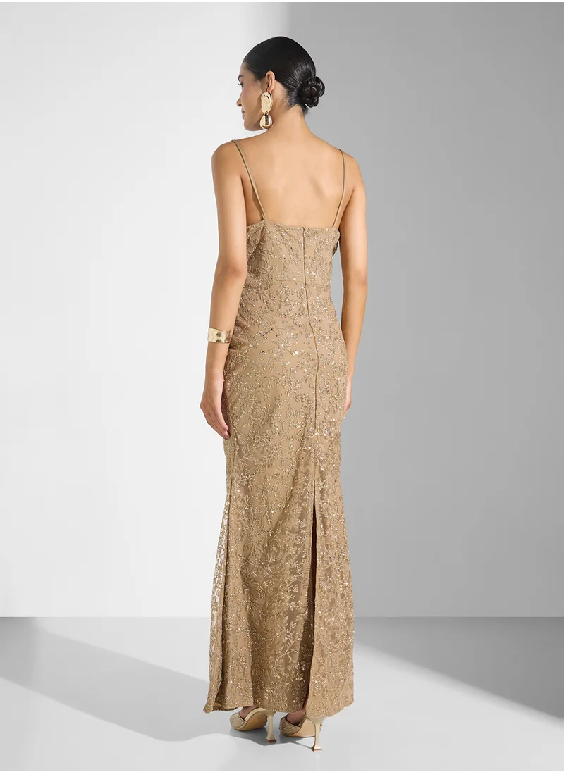 نمشي x Strappy Bodycon Shimmer  Dress