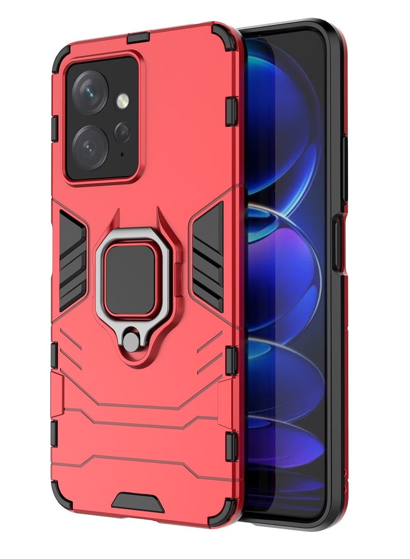 CaseNeo Redmi NOTE12 4G Case Cover with Bracket, Kickstand Shell Back Cover Scratch-Resistant Shock-Absorbing Protector Accessories Kickstand Stand Magnetic Car Ring Holder Protection  - Image 1