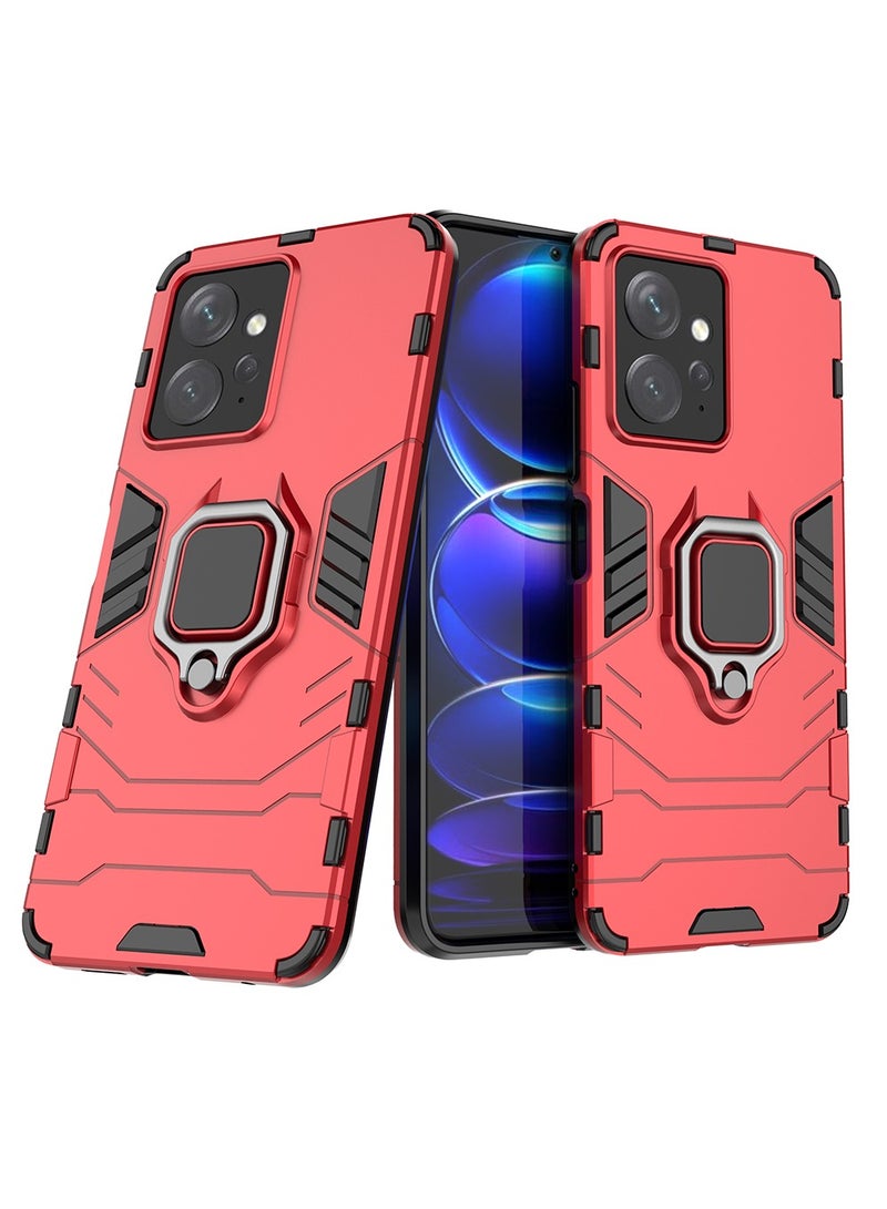 CaseNeo Redmi NOTE12 4G Case Cover with Bracket, Kickstand Shell Back Cover Scratch-Resistant Shock-Absorbing Protector Accessories Kickstand Stand Magnetic Car Ring Holder Protection  - Image 2