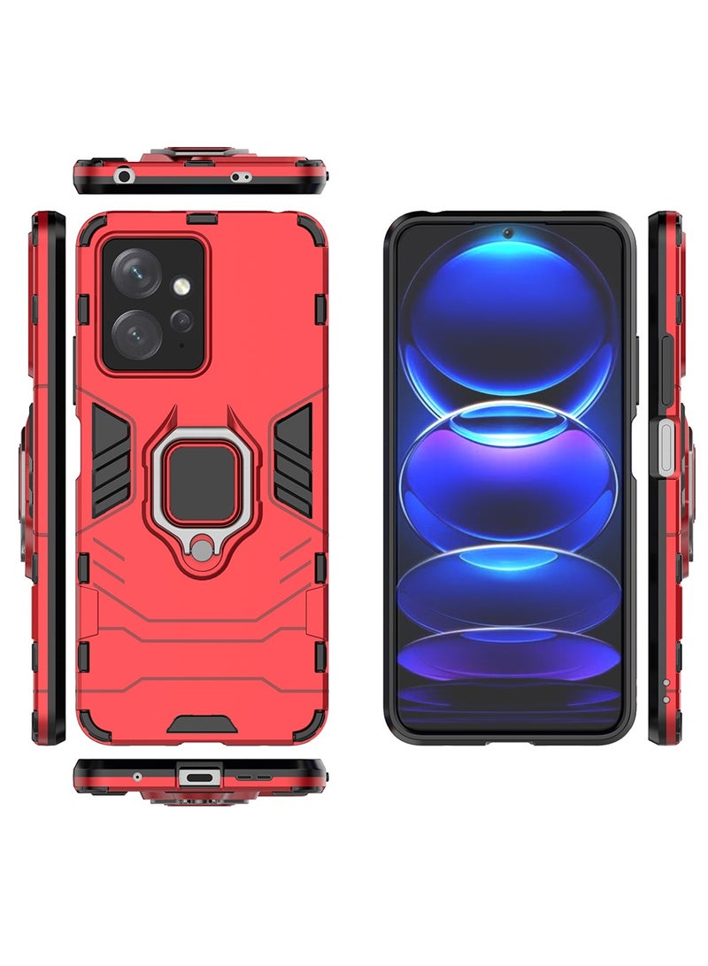 CaseNeo Redmi NOTE12 4G Case Cover with Bracket, Kickstand Shell Back Cover Scratch-Resistant Shock-Absorbing Protector Accessories Kickstand Stand Magnetic Car Ring Holder Protection  - Image 3