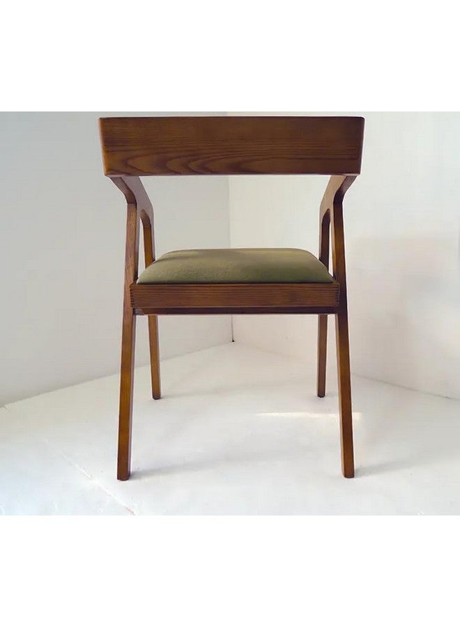 Md Decor Md Decor Solid Sheesham Arm Chair Modern Furniture Off Games Wooden High Chair Pu Leather Cushion for Kitchen | Living Room | Office | Cafe (Natural) - Image 3