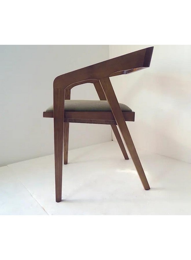 Md Decor Md Decor Solid Sheesham Arm Chair Modern Furniture Off Games Wooden High Chair Pu Leather Cushion for Kitchen | Living Room | Office | Cafe (Natural) - Image 4