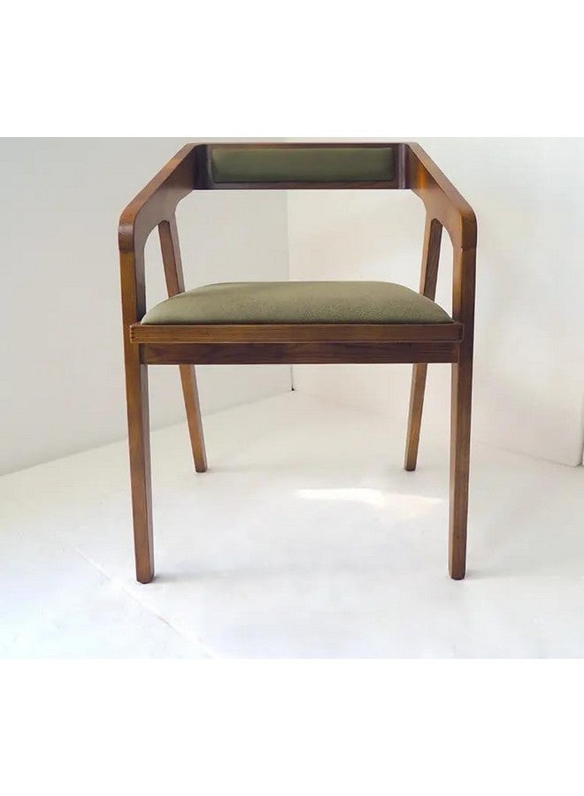 Md Decor Md Decor Solid Sheesham Arm Chair Modern Furniture Off Games Wooden High Chair Pu Leather Cushion for Kitchen | Living Room | Office | Cafe (Natural) - Image 5