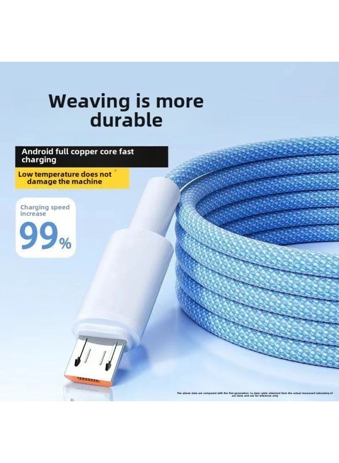 Android Data Cable Fast Charge Applicable To Huawei Charging Line OPPO Xiaomi Vivo Charger Typec Flash Charge Lengthen-Color:Blue Typec Model [brand Selection] - 1m [special Price 2 Pack]  - Image 2