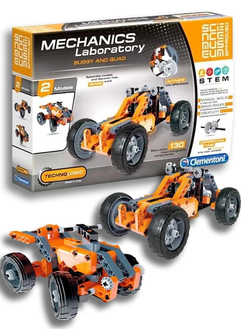 Clementoni Mechanics Lab-Buggy And Quad It is an educational game that helps focus, creativityAnd to have fun and install things and easy to disassemble - Image 3