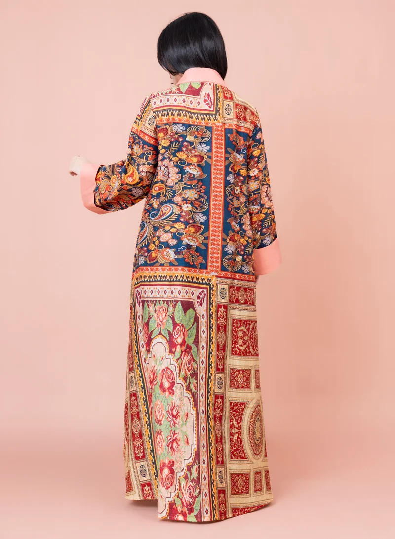 IKKXA Color Splash Jalabiya IK1024 Peach
