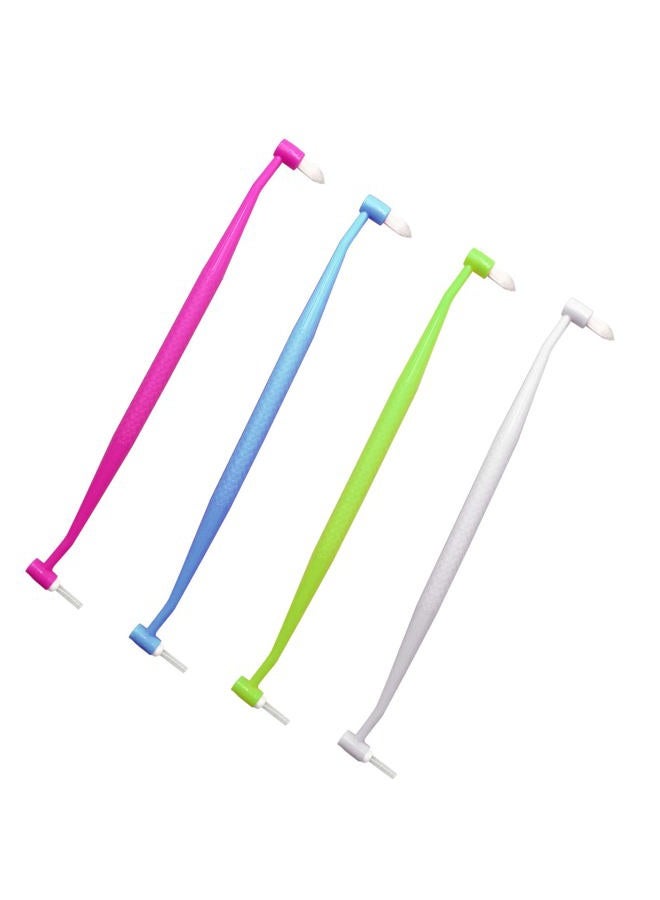 HRASY 4 Pieces Orthodontic Toothbrush Double-Ended Interspace Brush Tiny Small Soft Trim Head for Braces and Teeth Detail Cleaning(4 Colors B2) - Image 1