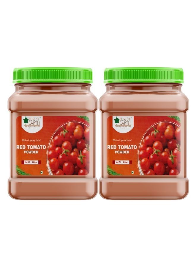 BLISS OF EARTH 500gm Tomato Powder natural Spray Dried great for tomato soup tomato juice ketchup seasoning gravies pack of 2 - Image 1