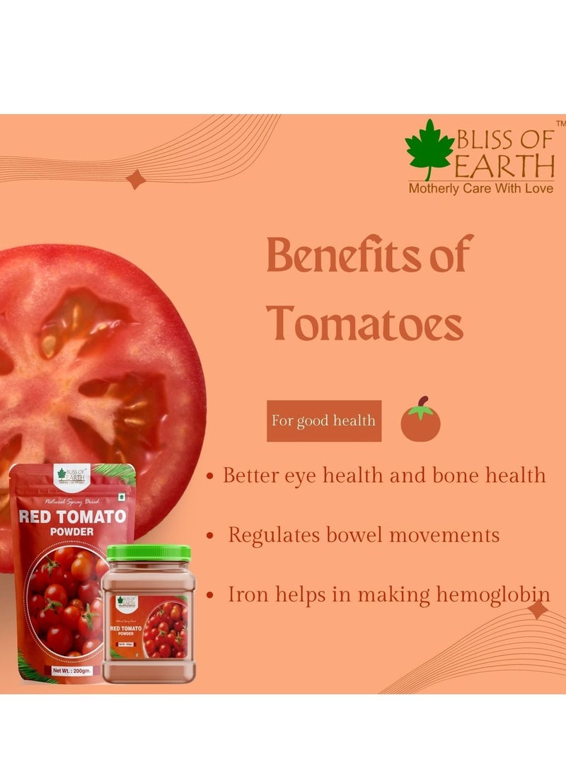BLISS OF EARTH 500gm Tomato Powder natural Spray Dried great for tomato soup tomato juice ketchup seasoning gravies pack of 2 - Image 2