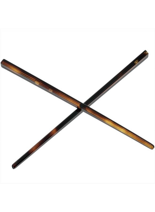 CAMILA - Paris AD28/2 French Twist Stick Hair Pin, Set of 2 Tortoise Shell, Girls Chopsticks Hair Pins for Spiral Updo Bun, Fashion Flexible Durable Styling Hair Accessories for Women, Made in France - Image 1
