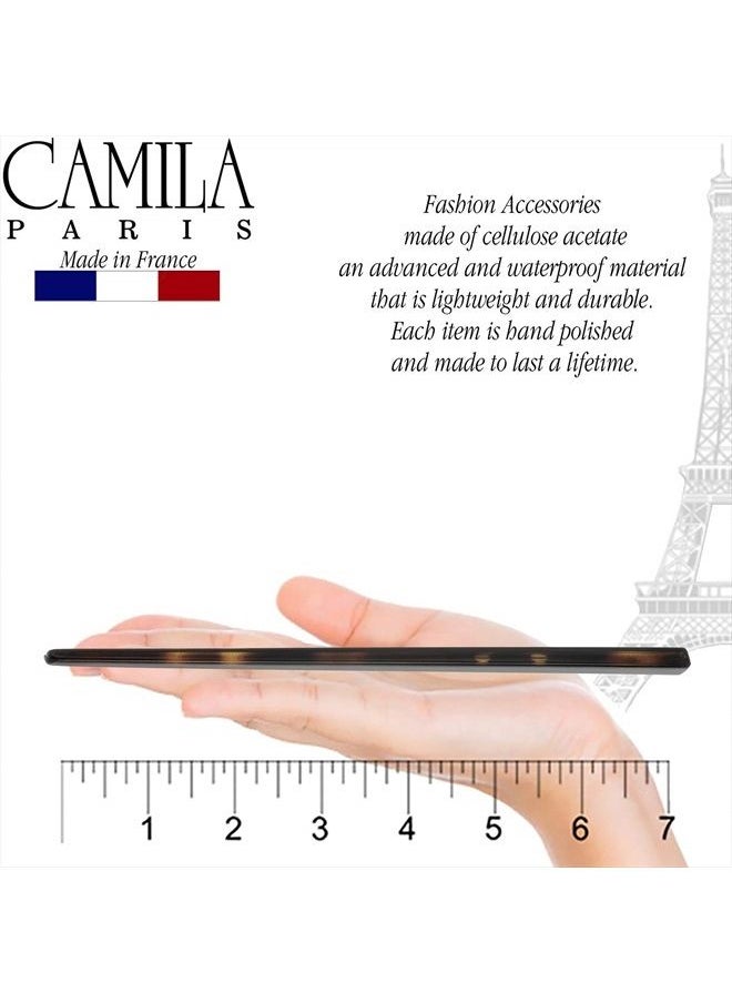 CAMILA - Paris AD28/2 French Twist Stick Hair Pin, Set of 2 Tortoise Shell, Girls Chopsticks Hair Pins for Spiral Updo Bun, Fashion Flexible Durable Styling Hair Accessories for Women, Made in France - Image 1