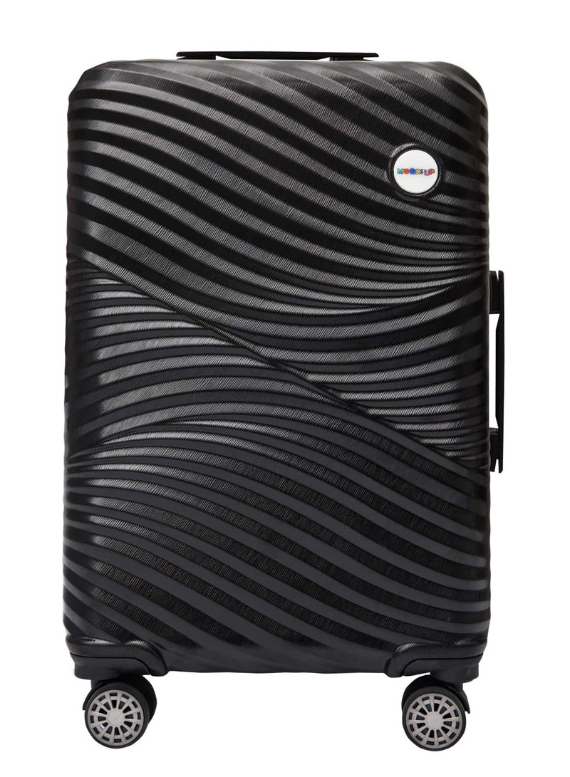 Biggdesign Biggdesign Moods Up 3-Piece Luggage Set, High-Resistant and Durable ABS Material, 360° Swivel Wheels made of Silicone, Secure Travels with Special Lock System, 20"- 24"- 28", Black - Image 4