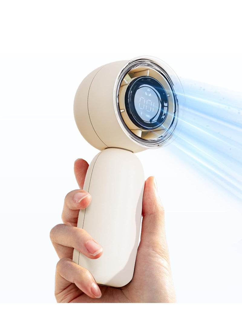 KASTWAVE Portable Fans Rechargeable, High Speed Handheld Fan With Landyard, Mini Fan 3000mAh Battery, LED Display, Stepless Wind Speed/5 Gears Wind, Cute Cooling Fans for Travel Outdoor, White, 1 Pcs - Image 1