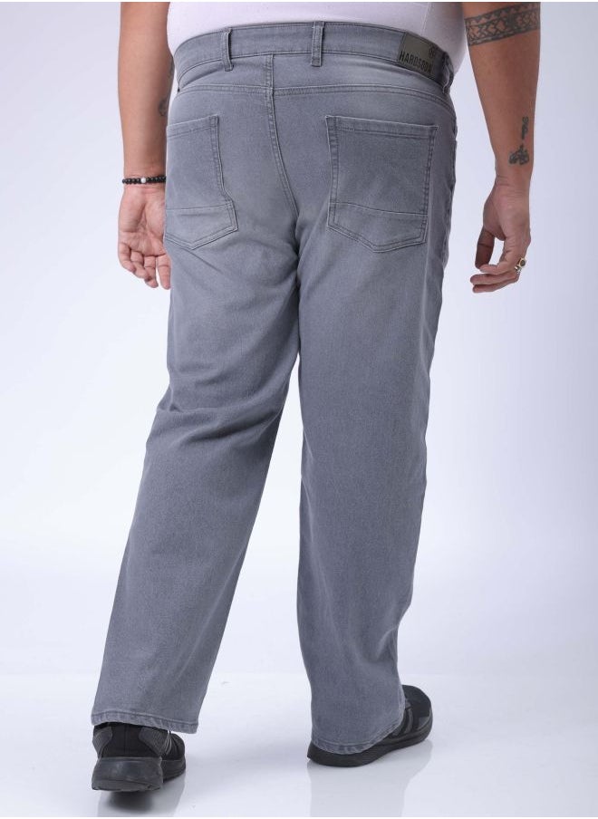 HARDSODA Men Plus Size Vintage Straight Fit Solid Mid-Rise Stretchable Jeans  - Image 2
