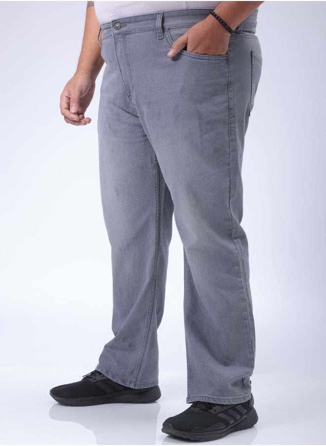 HARDSODA Men Plus Size Vintage Straight Fit Solid Mid-Rise Stretchable Jeans  - Image 3