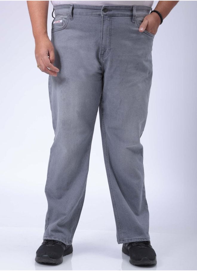 HARDSODA Men Plus Size Vintage Straight Fit Solid Mid-Rise Stretchable Jeans  - Image 1