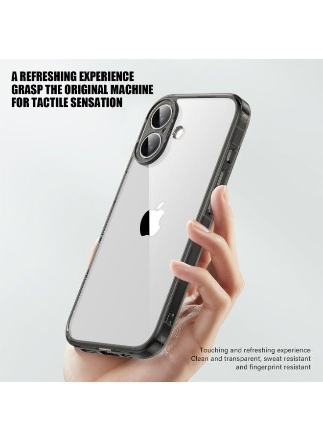 آيفون 17 حالة شفافة ، واضحة بالكريستال مع 4 وسائد هوائية زاوية ورفعت حارس الكاميرا ، مضادة للصفراء والصدمات العسكرية ، رمادي - Image 4