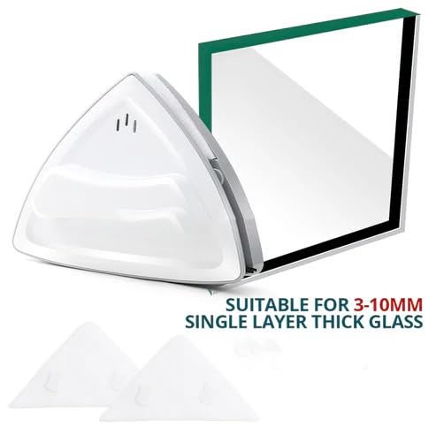 ZETTRAP Magnetic Window Glass Cleaner Triangle Shape Double Sided Glass Wiper Squeegee Washing Equipment Washing Brush Tool with Safety Rope Windshield Cleaner,Household Cleaner (Medium) - Image 5