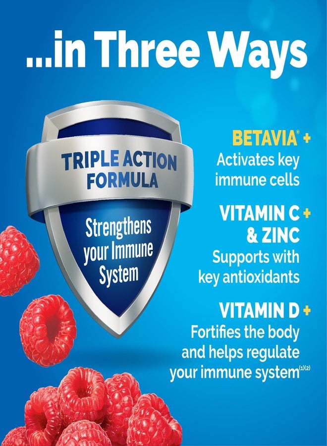 Emergen-C Immune+ Triple Action Immune Support Powder, BetaVia (R), 1000mg Vitamin C, B Vitamins, Vitamin D and Antioxidants, Raspberry – 30 Count - Image 3