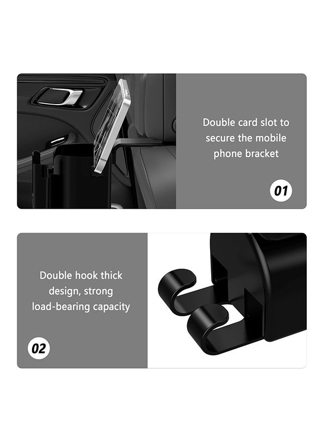 Peachjoy 2PCS Car Back Seat Organizer - Multifunctional Hooks, Cup Holder, and Phone Holder - Universal Accessories for Umbrellas, Keys, Bags， Water-Resistant Design, Extra Car Cup Holder for Most Vehicles - Image 3