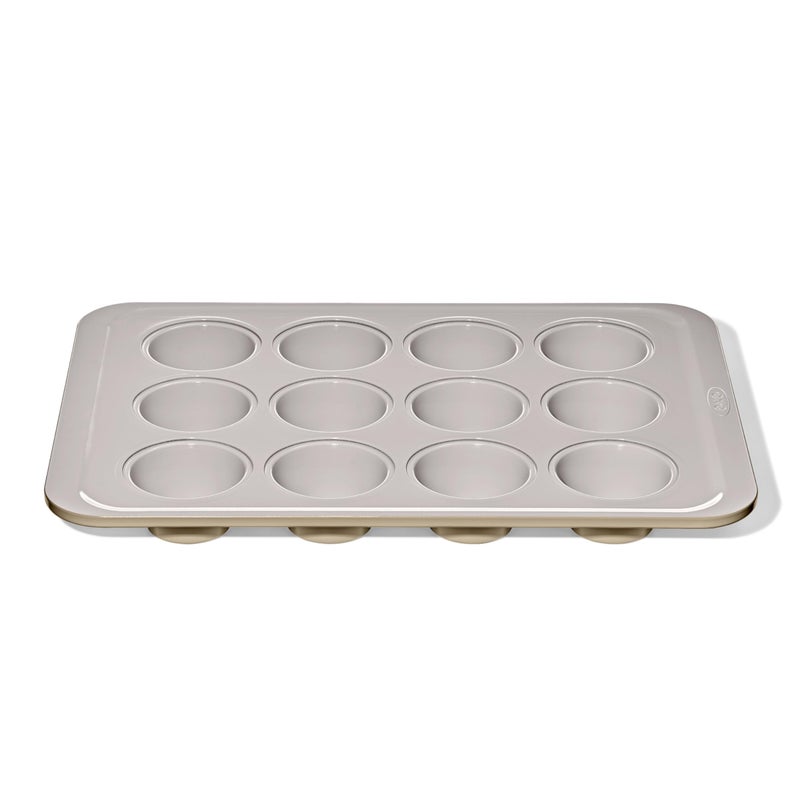 OXO Good Grips Non-Stick Pro Ceramic Coated Metal Bakeware 12 Cup Muffin Pan â€“ Biscuit - Image 1