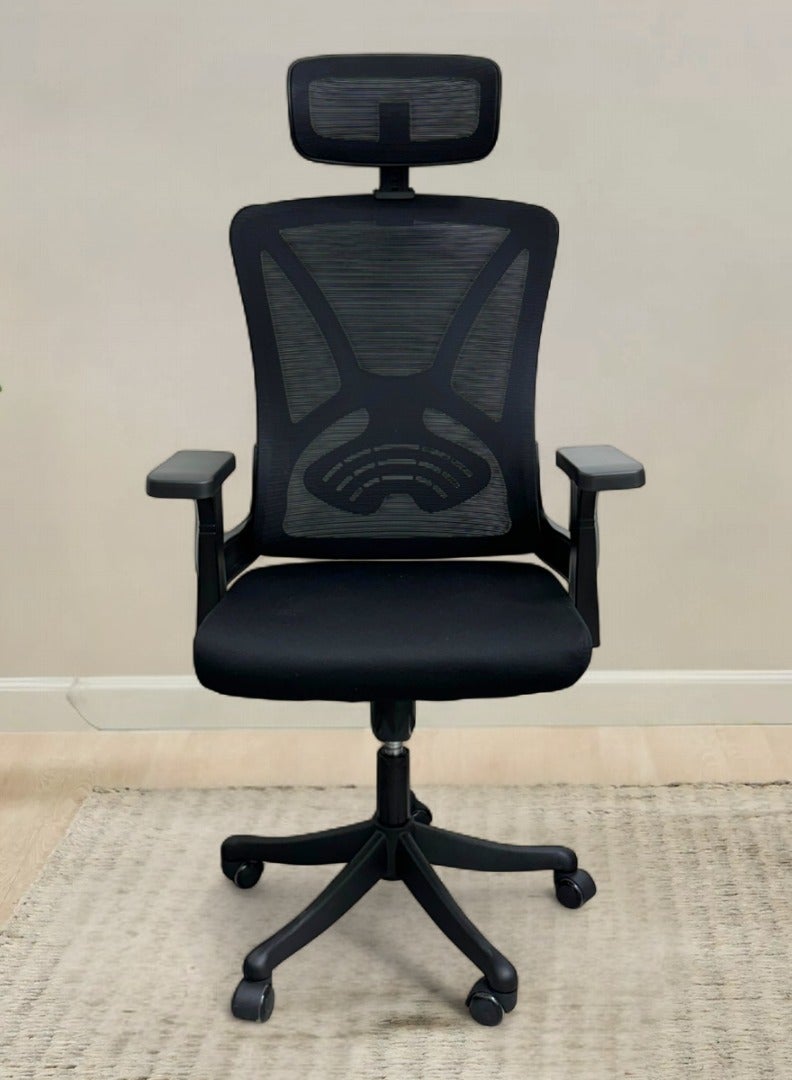 Wooden Twist Sitera Prime 360° Swivel Office Chair with Lumbar Support, Reclining High Back (Black)  - Image 3