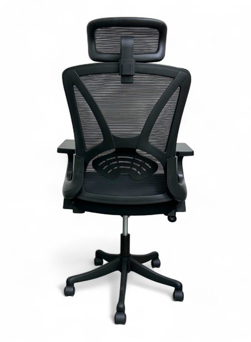 Wooden Twist Sitera Prime 360° Swivel Office Chair with Lumbar Support, Reclining High Back (Black)  - Image 5